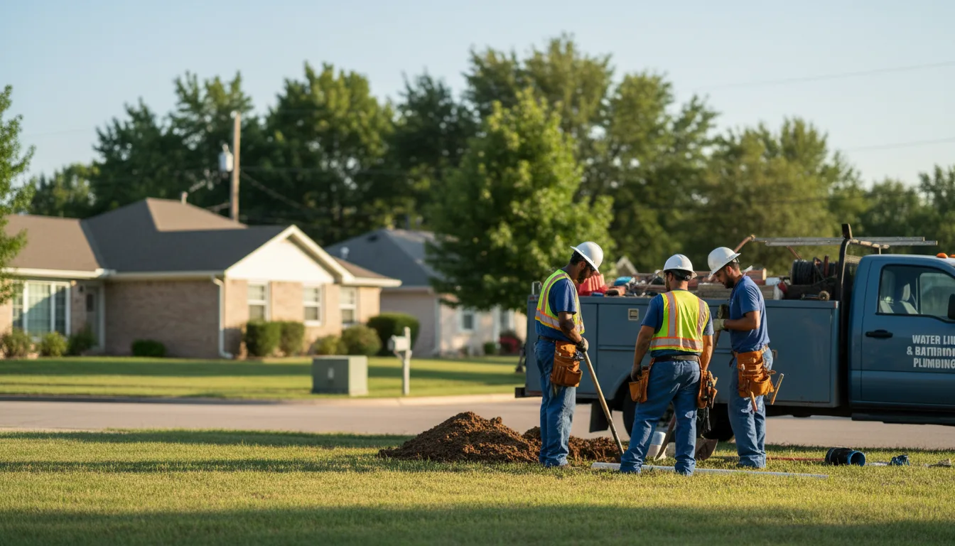Residential water line and bathroom plumbing service in Newtown, IN